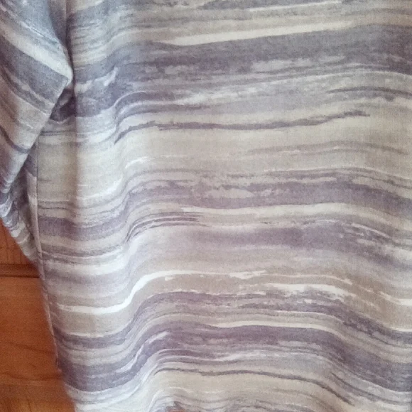 Ruby Rd. Women's Blouse in Subtle Gray and Cream - Picture 8 of 15